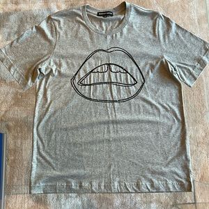 Markus Lupfer Sequin Lips T-Shirt Grey